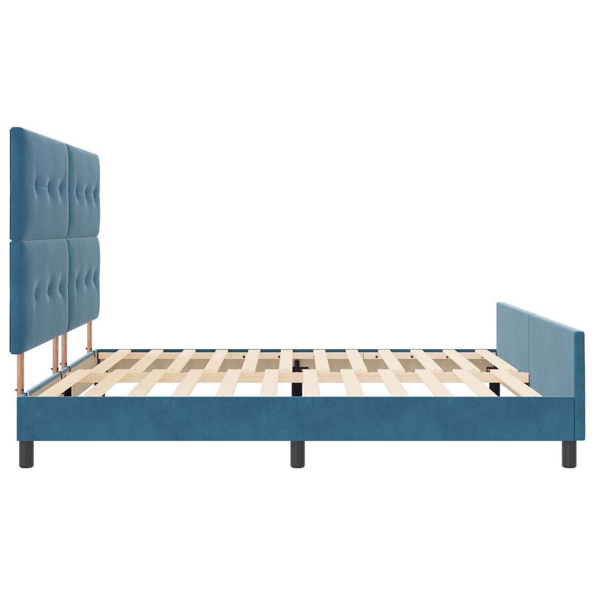 Bed Frame Dark Blue 200X200 Cm Velvet