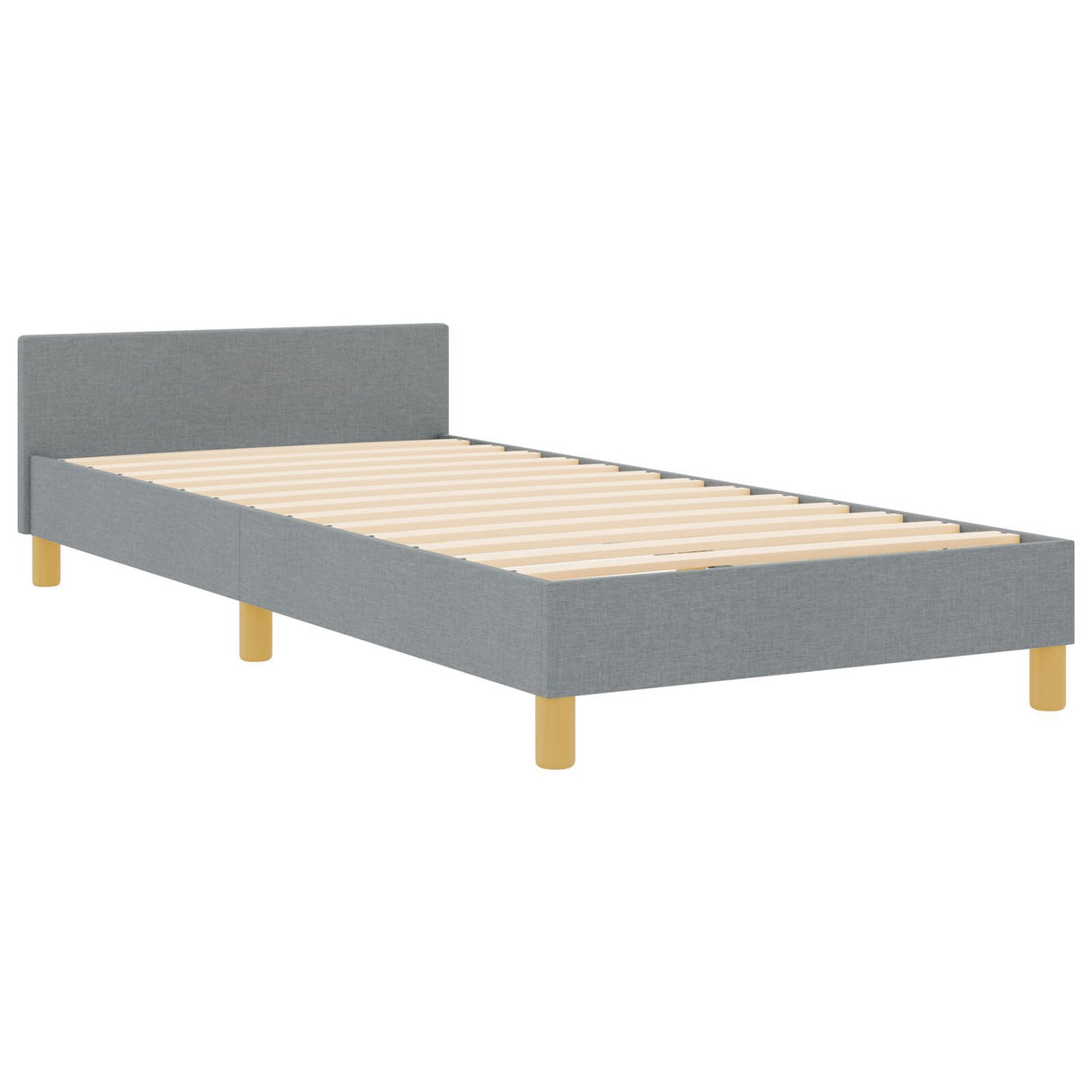 Light Grey Fabric Bed Frame 90X190 Cm