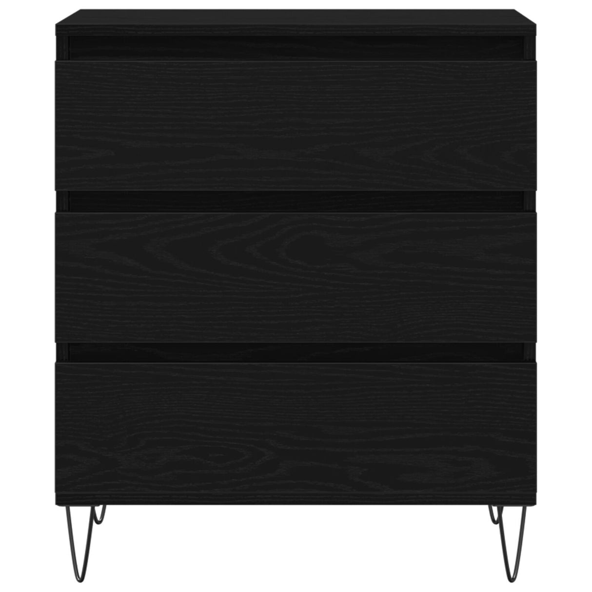 Sideboard With Drawers Black Oak 60X35X70 Cm Engineered Wood