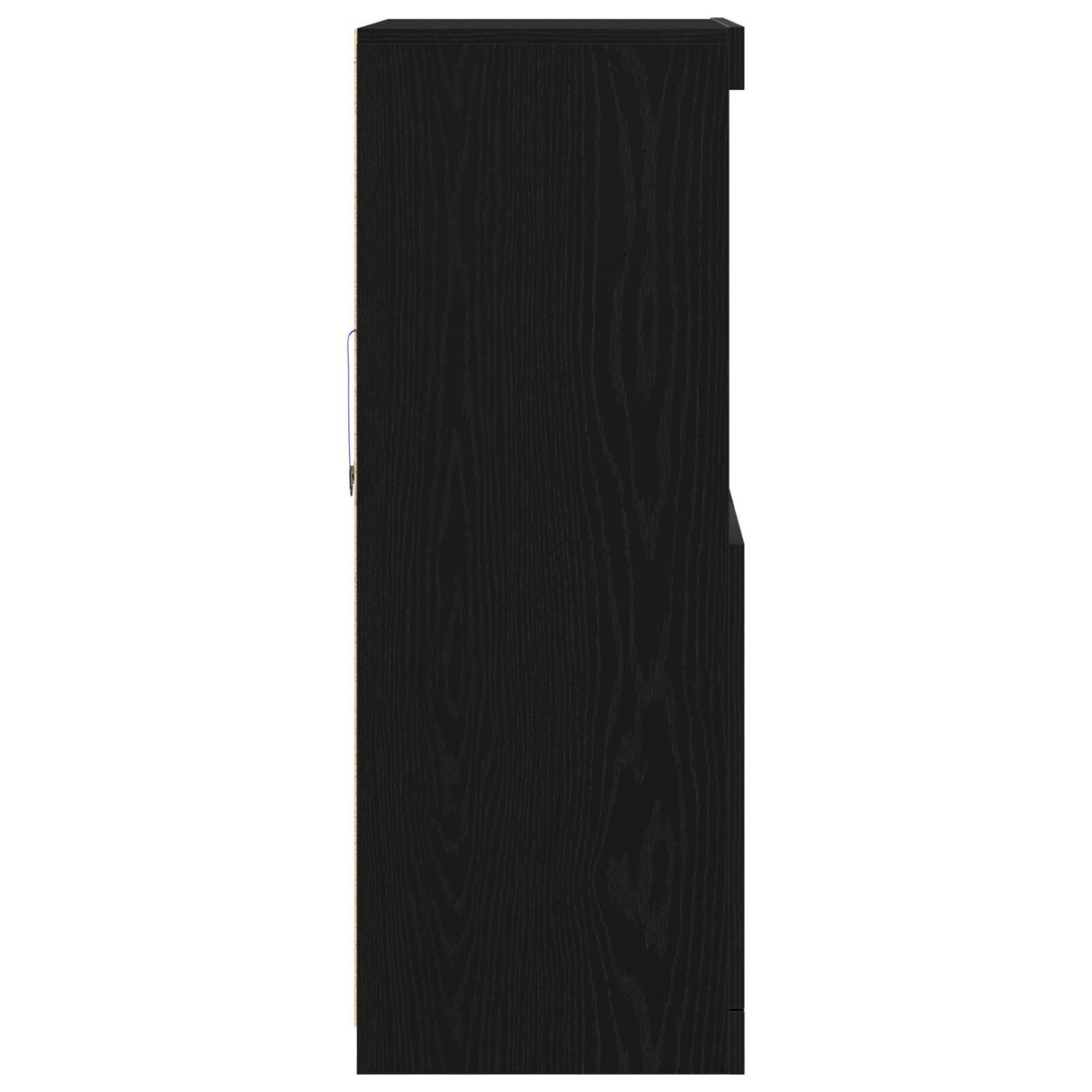Sideboard With Led Lights Black Oak 60X37X100 Cm