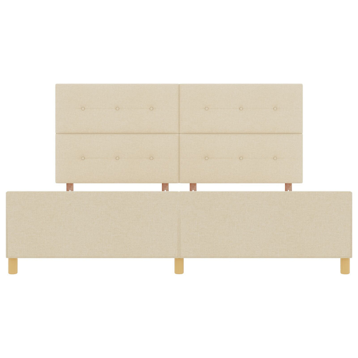 Bed Frame Cream 200X200 Cm Fabric