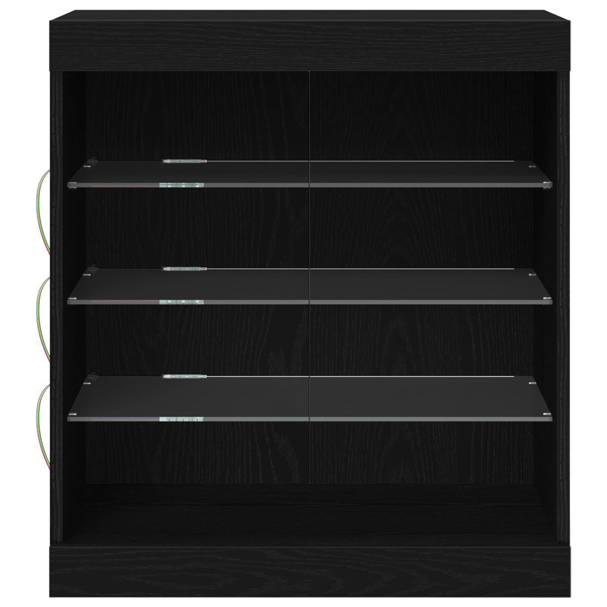 Sideboard With Led Lights Black Oak 60,5X37X67 Cm
