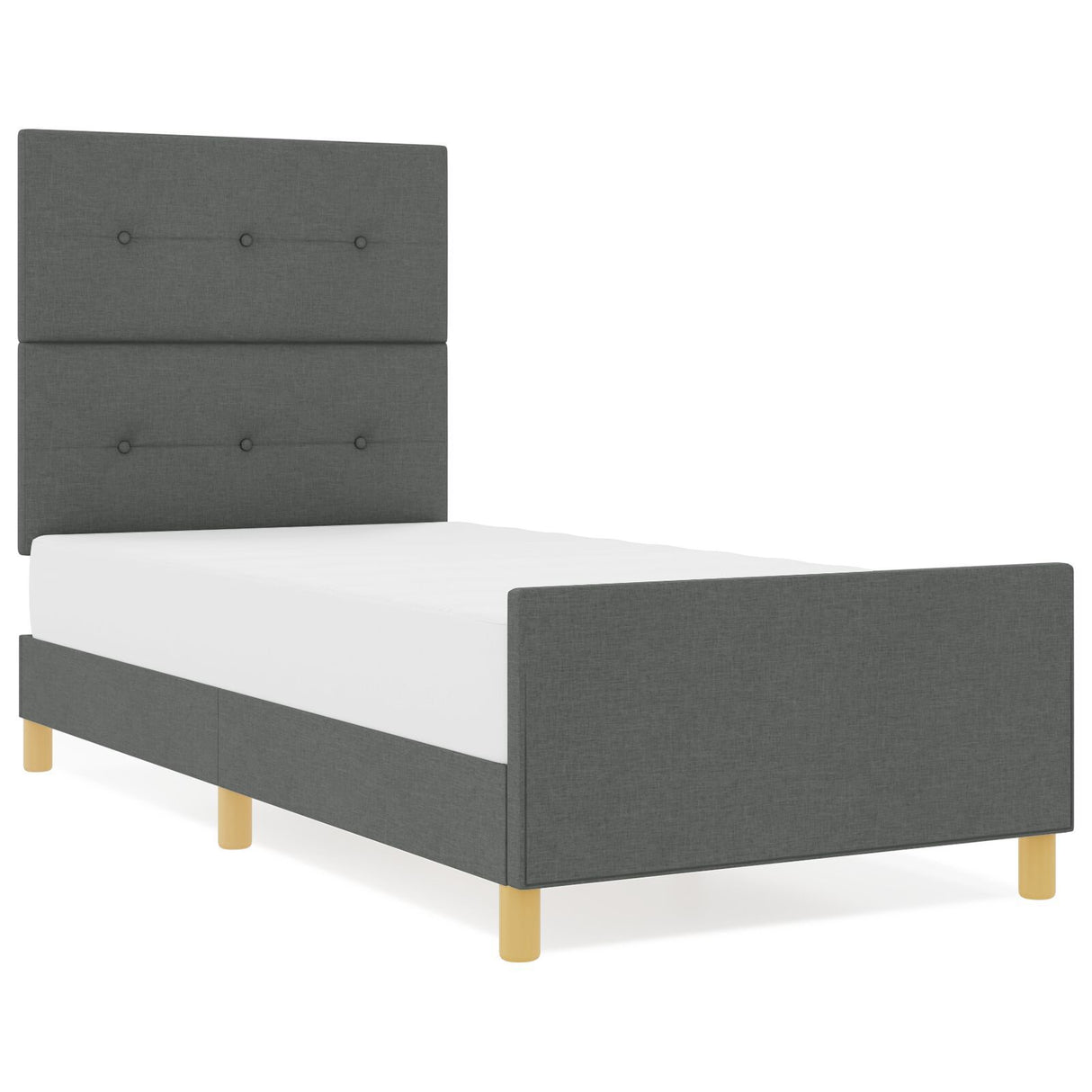 Bed Frame In Dark Grey, 80X200 Cm, Fabric