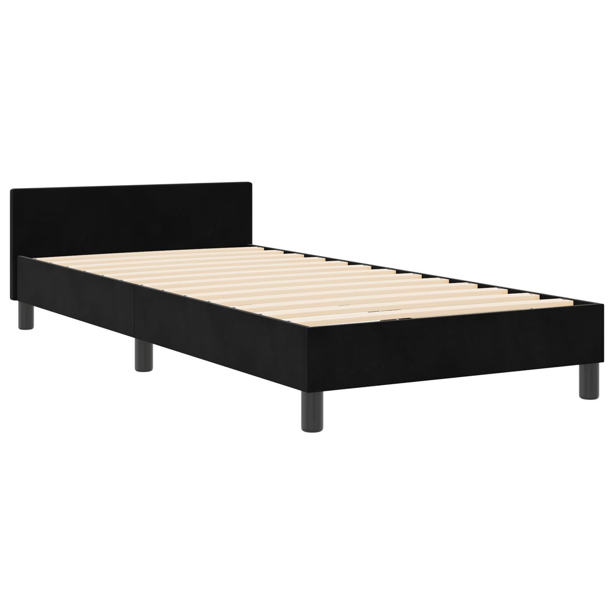 Bed Frame Black 90X190 Cm Velvet