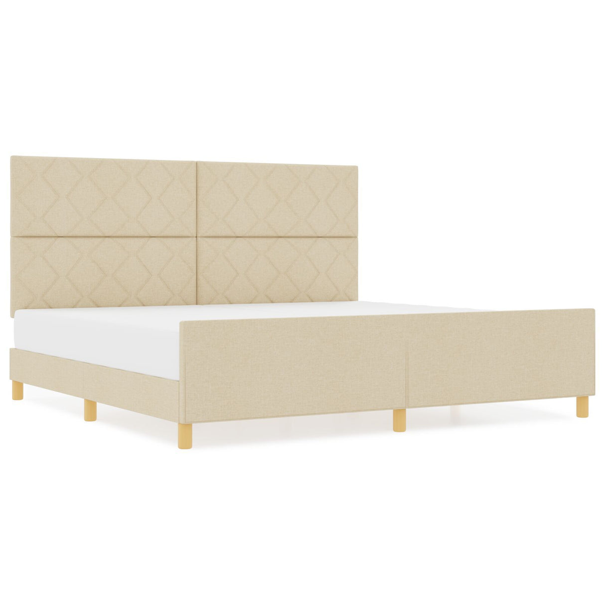 Cream Fabric Bed Frame 200X200 Cm