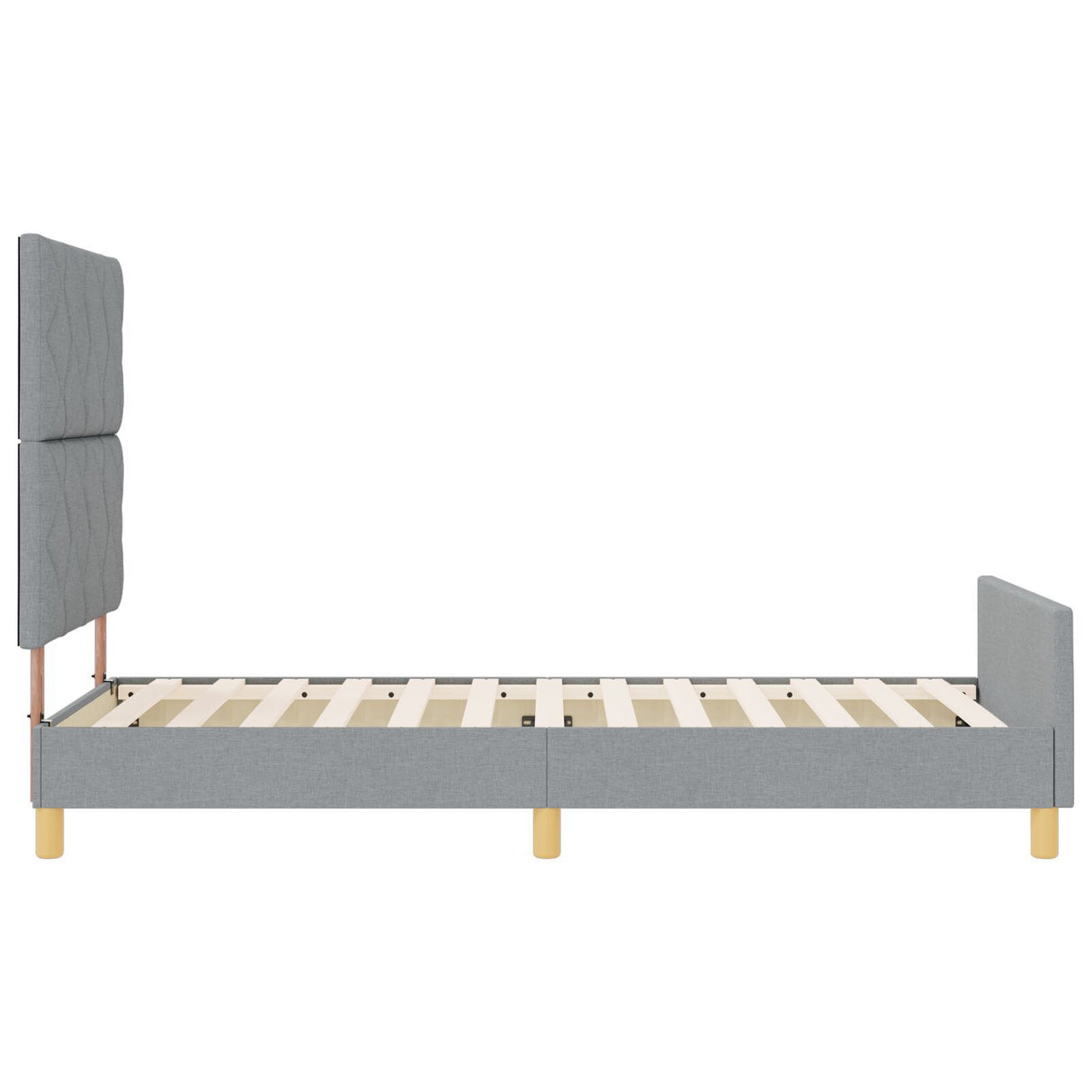 Bed Frame In Light Grey, 90X190 Cm, Made Of Fabric