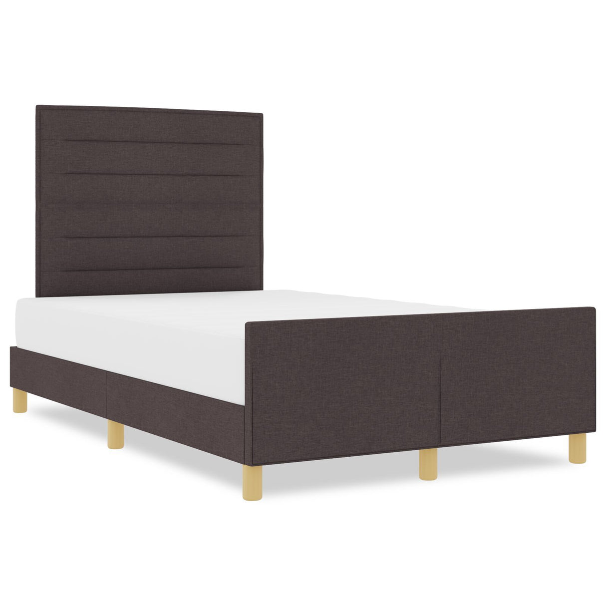 Bed Frame - Dark Brown, 140X200 Cm, Fabric