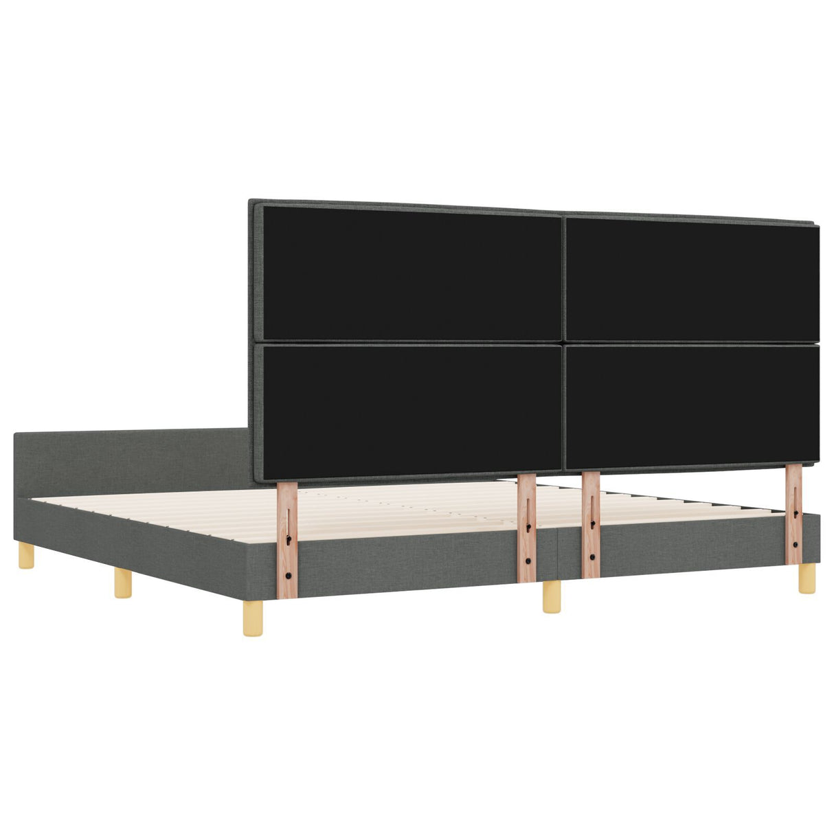 Dark Grey Fabric Bed Frame 200X200 Cm