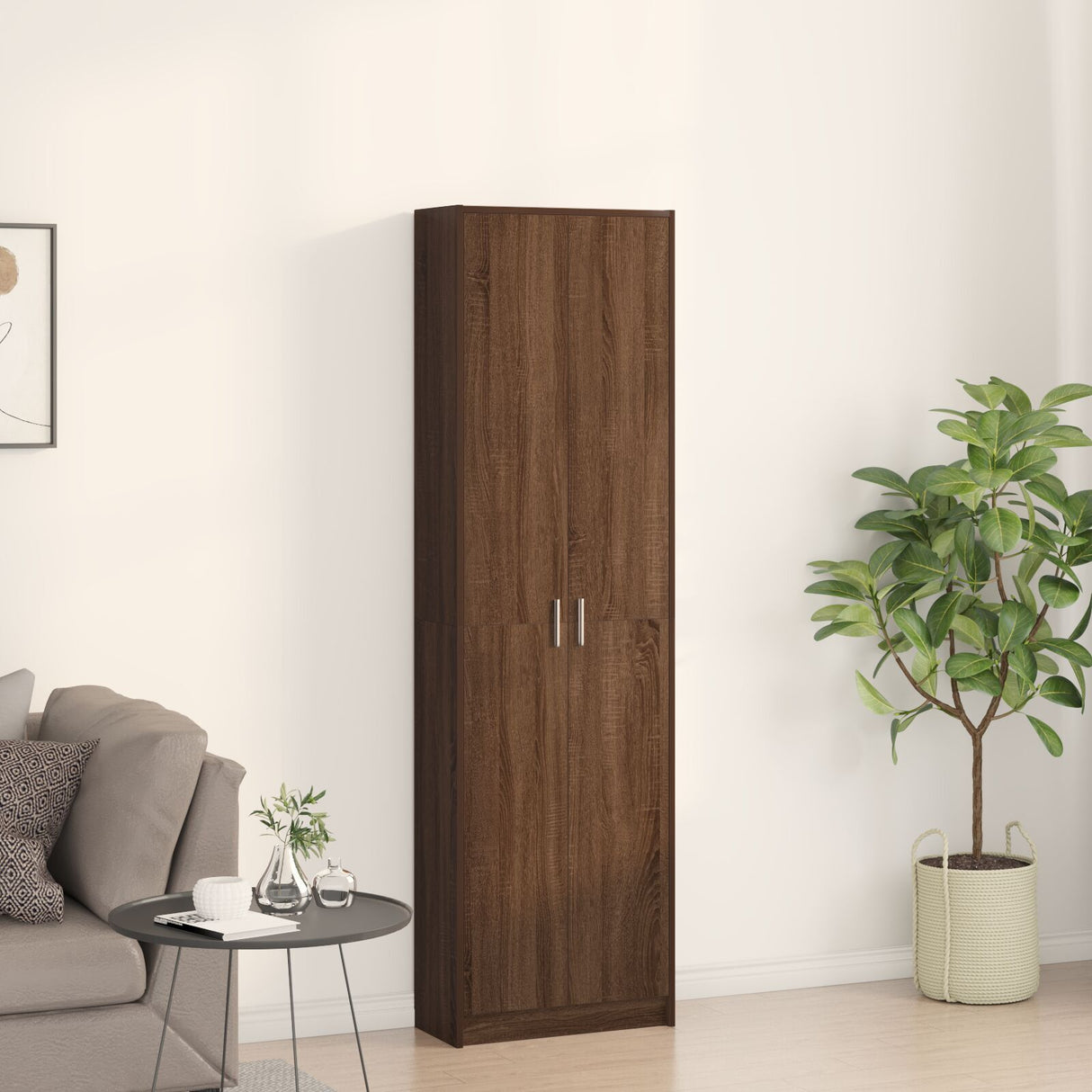 Wardrobe Brown Oak 55X25X189 Cm Engineered Wood