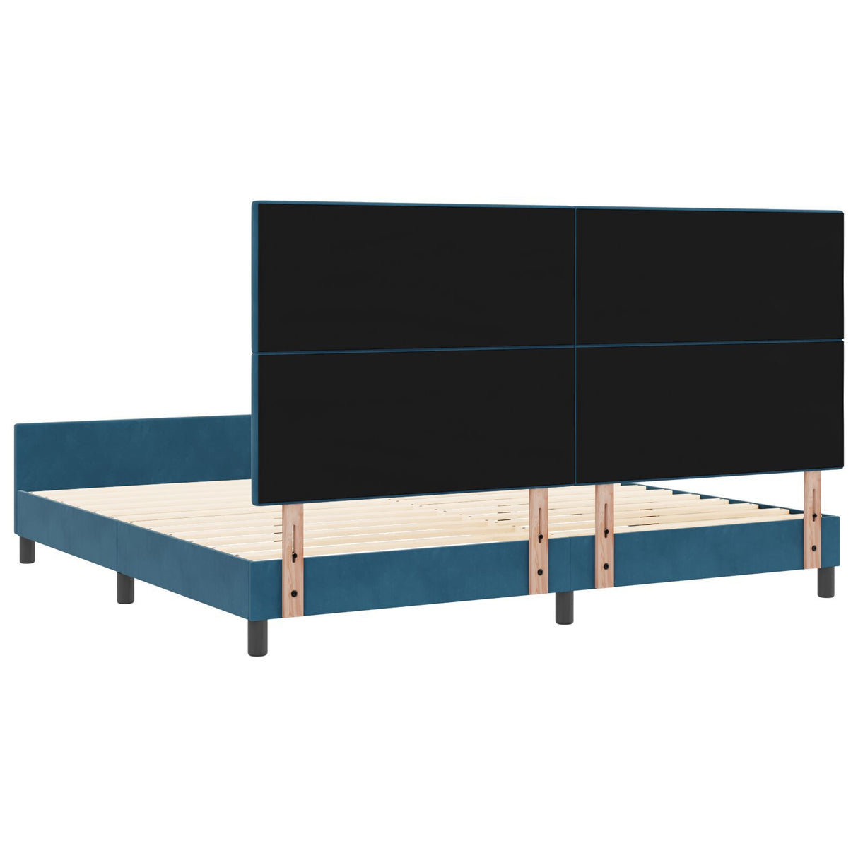 Bed Frame Dark Blue 200X200 Cm Velvet