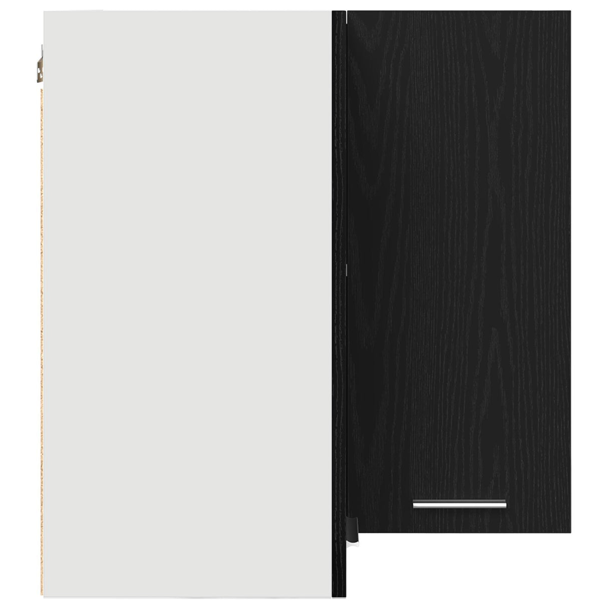 Hanging Corner Cabinet - Black Oak - 57X57X60 Cm - Made From Engineered Wood