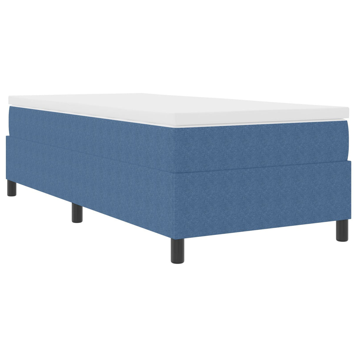 Box Spring Bed With Mattress Blue 80X200 Cm Corduroy Fabric