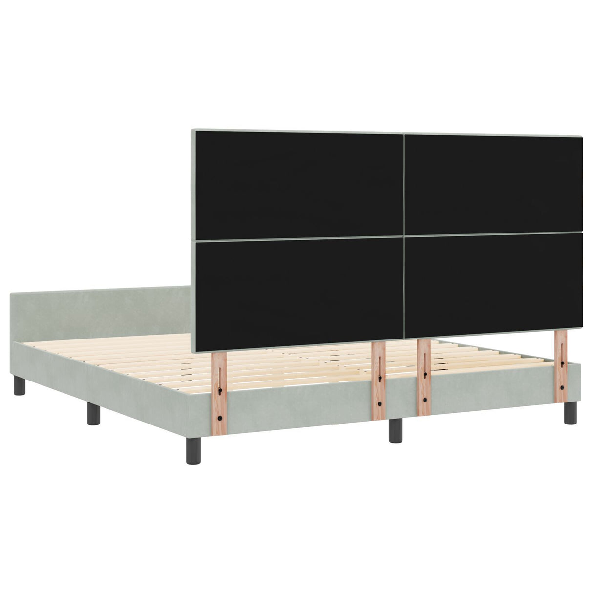 Bed Frame Light Grey 180X200 Cm Velvet