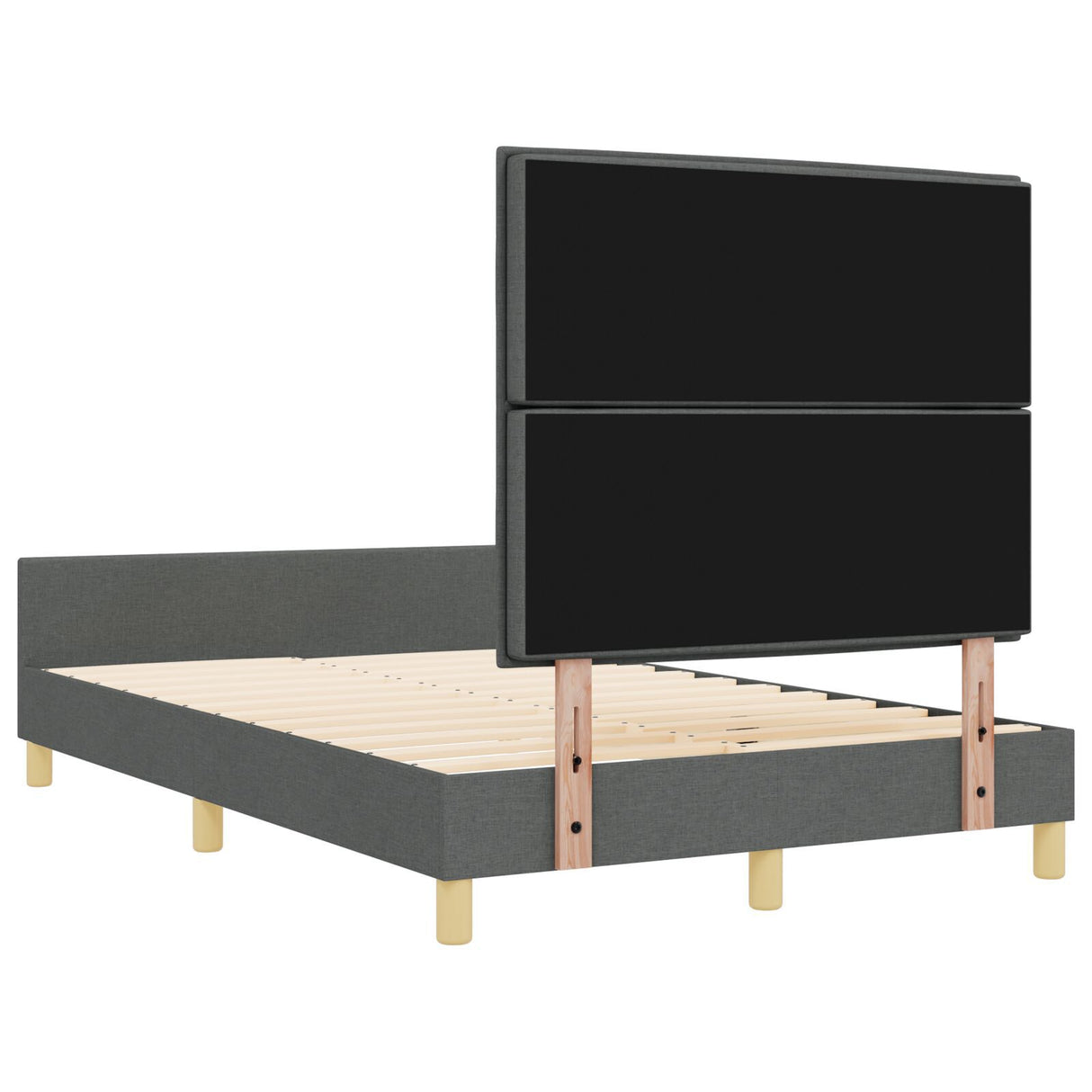 Dark Grey Fabric Bed Frame 140X200 Cm