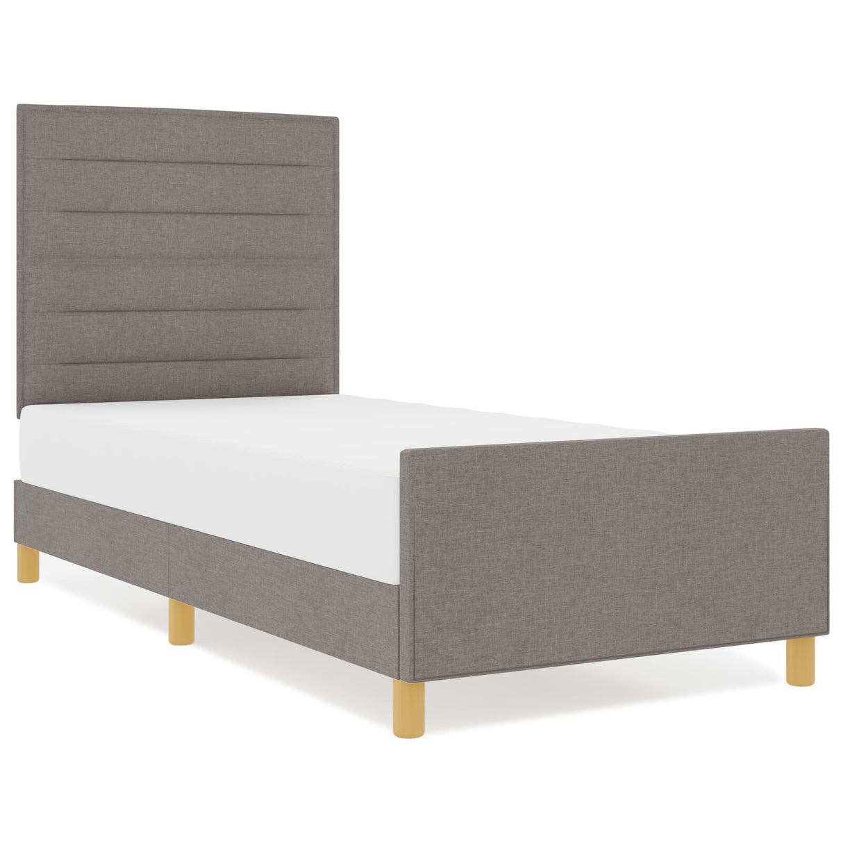 Bed Frame In Taupe, 80X200 Cm, Fabric