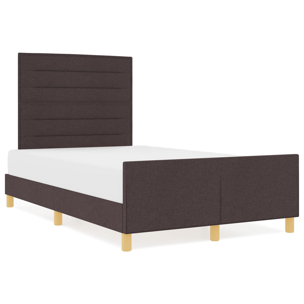 Bed Frame In Dark Brown, 120X200 Cm, Fabric