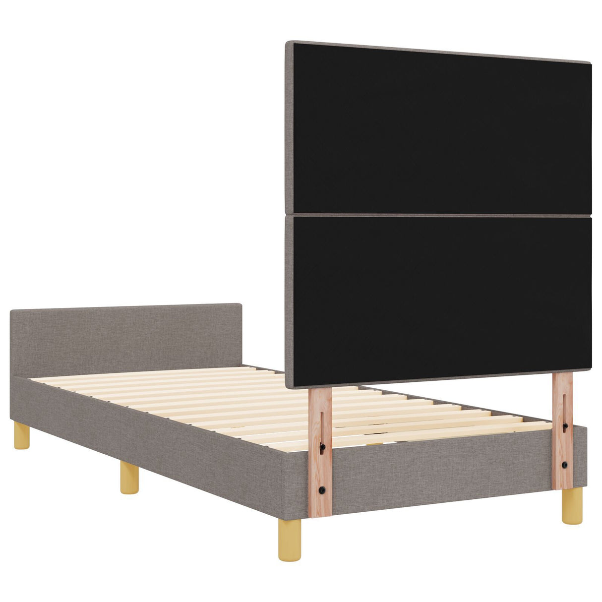 Bed Frame In Taupe, 90X190 Cm, Fabric