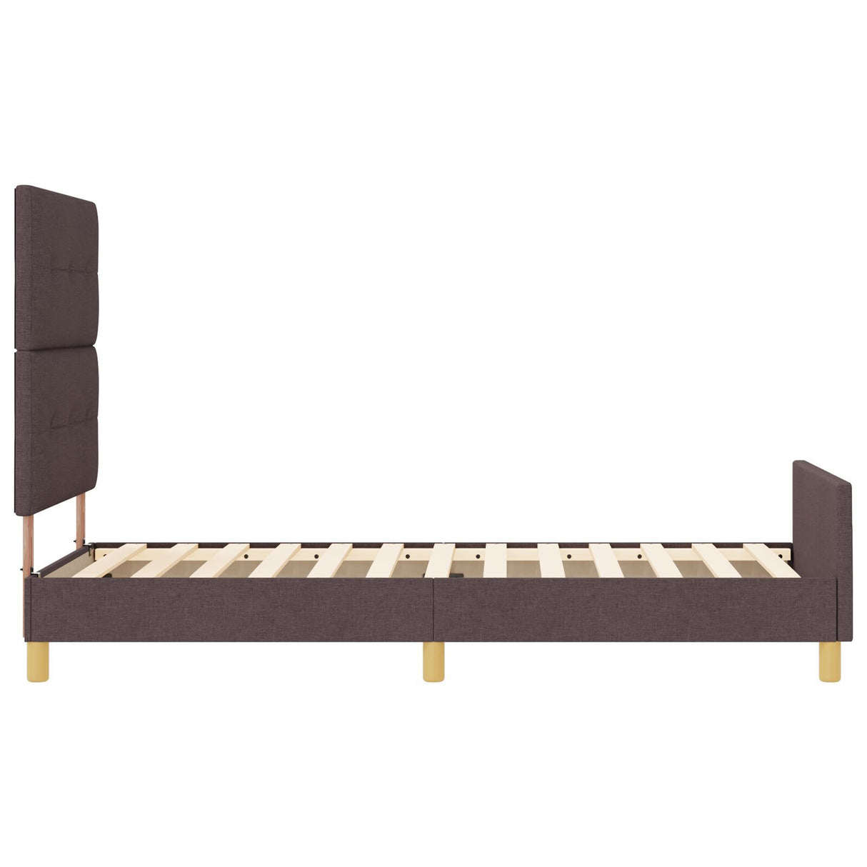Bed Frame Dark Brown 100X200 Cm Fabric