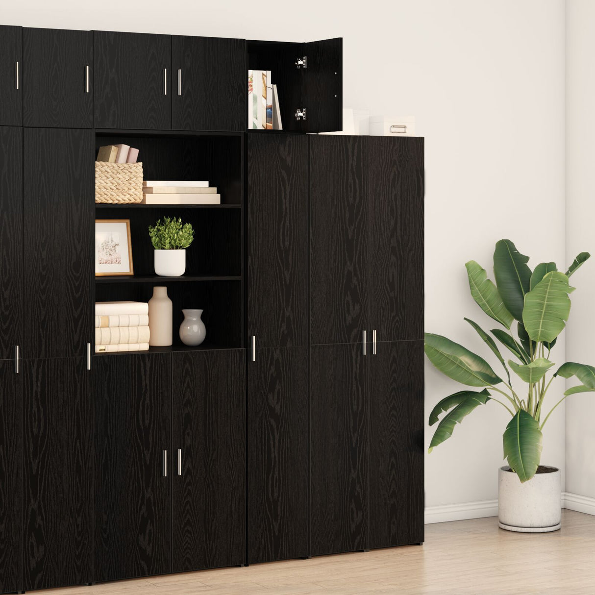 Wall Cabinet Black Oak 30X42.5X40 Cm Engineered Wood