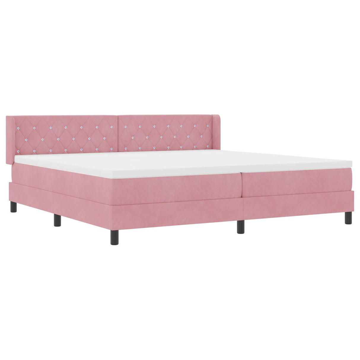 Box Spring Bed With Mattress Pink 200X200 Cm Velvet