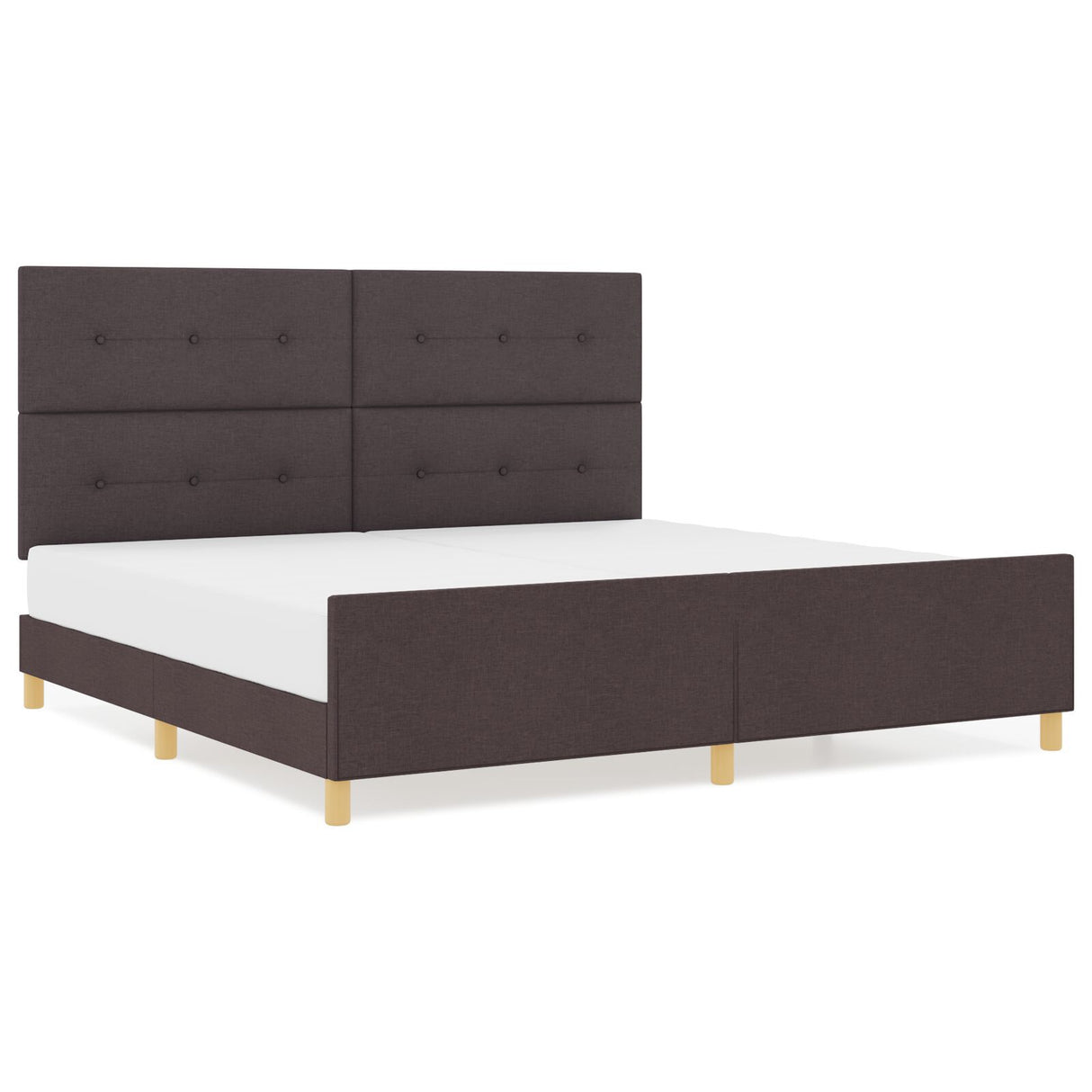 Dark Brown Fabric Bed Frame 200X200 Cm