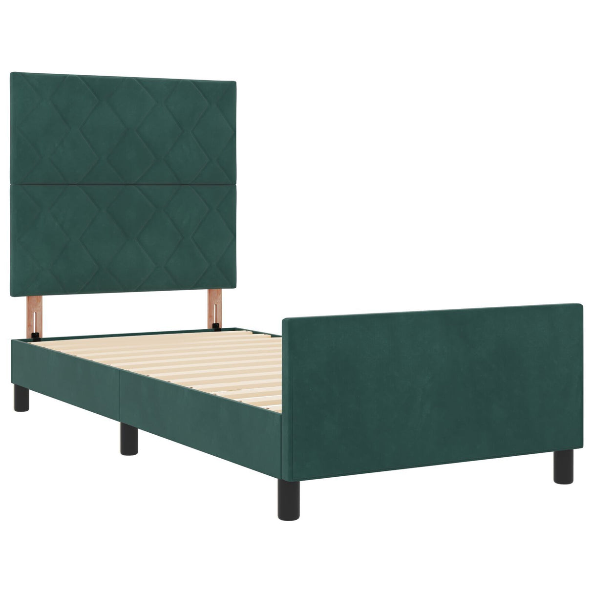Bed Frame Dark Green 100X200 Cm Velvet