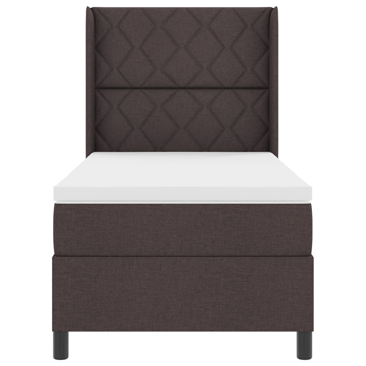 Box Spring Bed With Mattress & Led Dark Brown 100X200 Cm Fabric