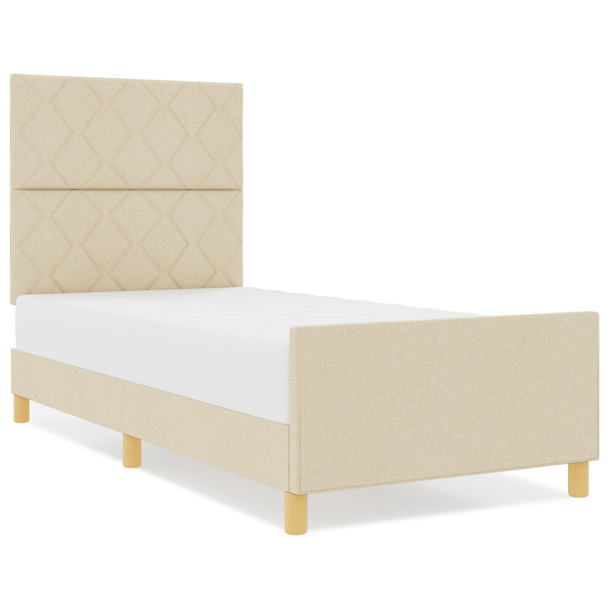 Cream Fabric Bed Frame 90X200 Cm
