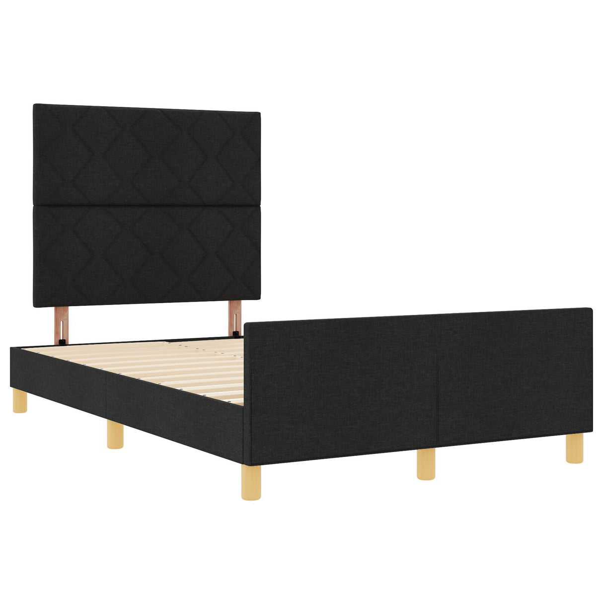 Black Fabric Bed Frame 120X200 Cm