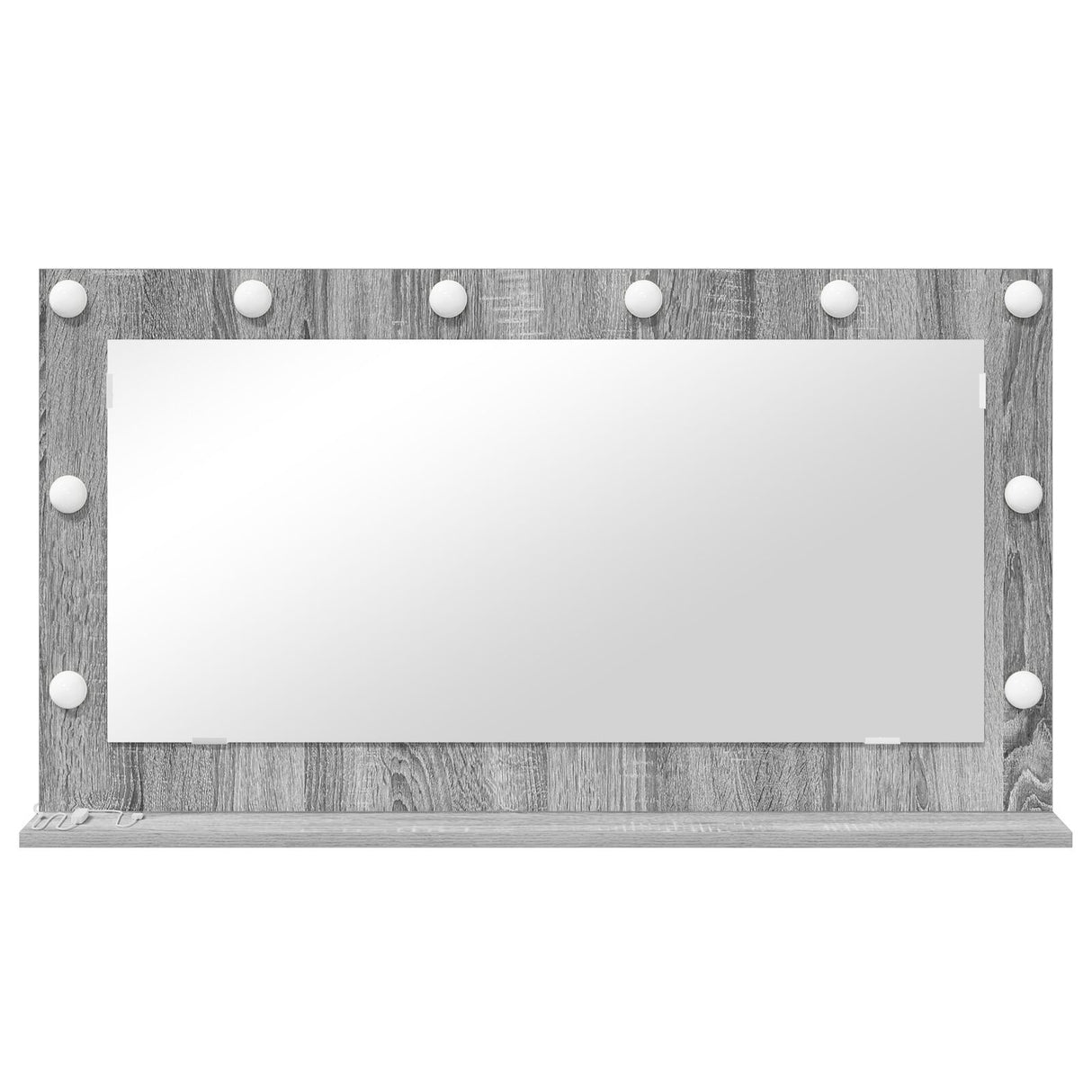 Vanity Mirror Grey Sonoma Particle Board, Glass 100 X 55 X 18 Cm