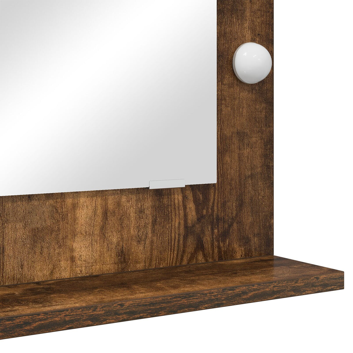 Vanity Mirror Smoked Oak Wood, Glass 70 X 50 X 18 Cm Mirror
