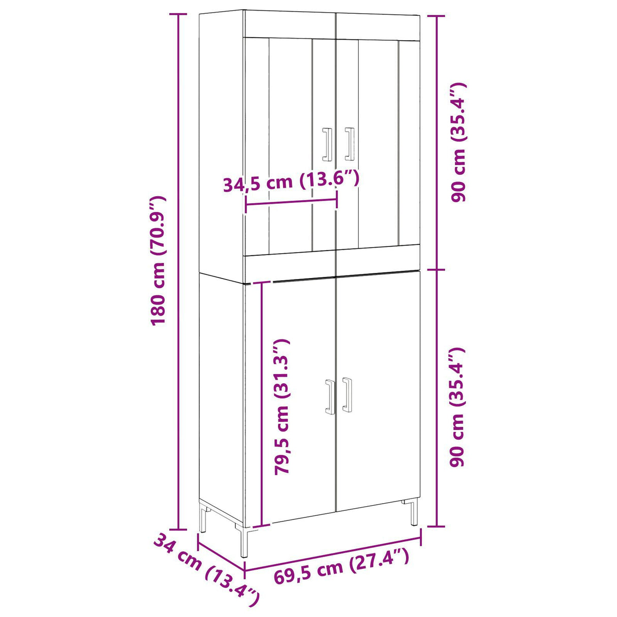 Sideboard With Wall Cabinet Old Wood Engineered Wood