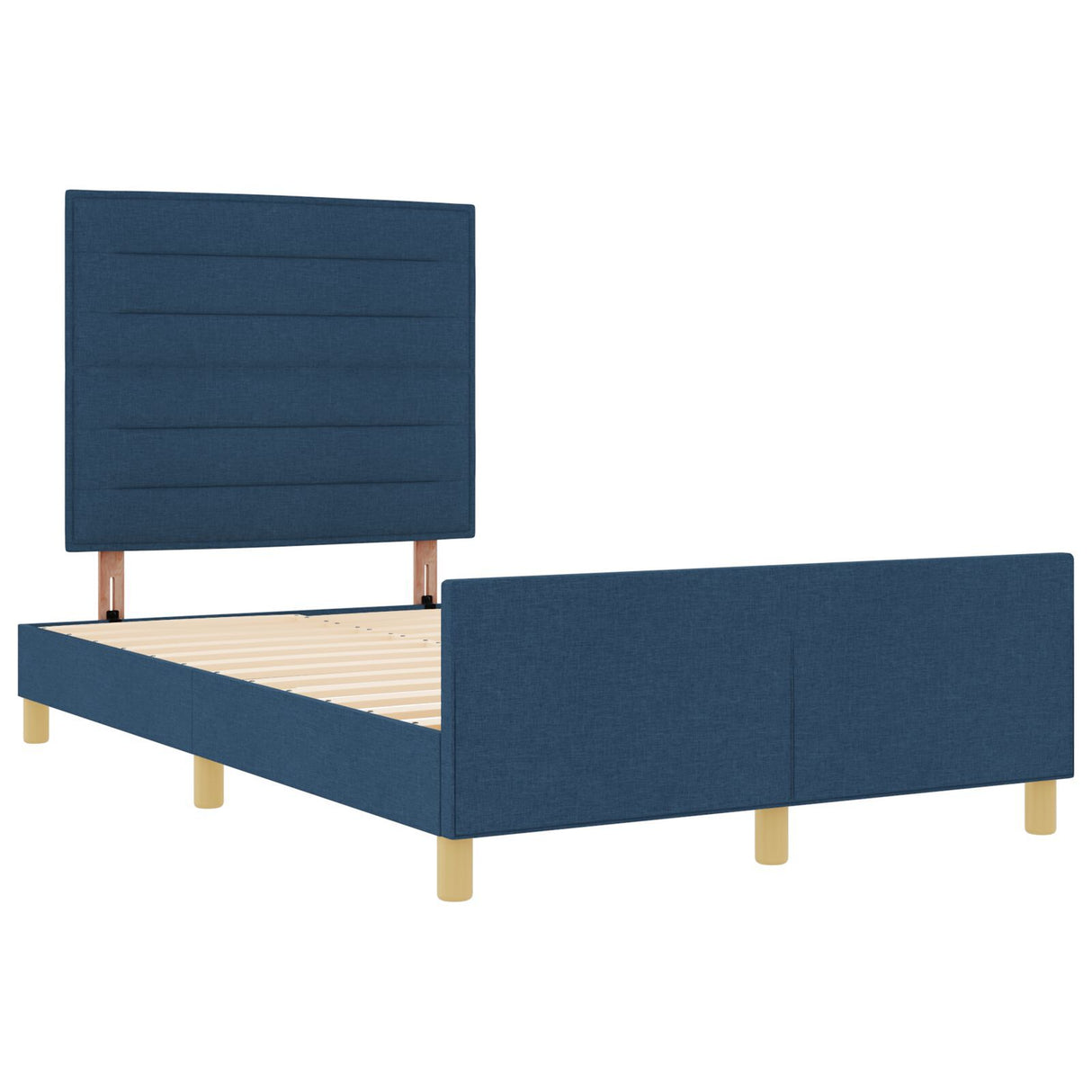 Bed Frame Blue 160X200 Cm Fabric