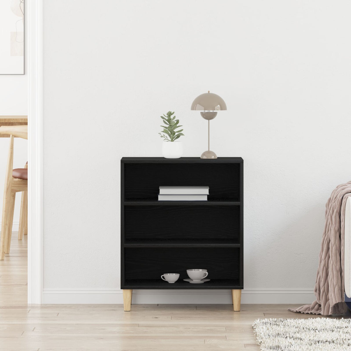 Black Oak Sideboard, 57X35X70 Cm, Made From Engineered Wood