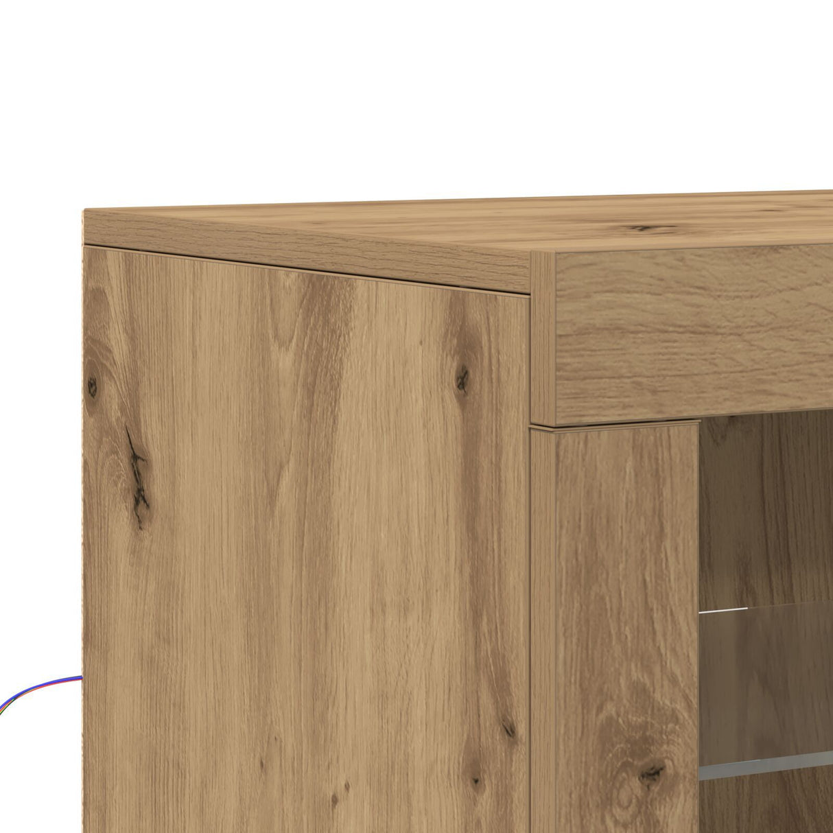 Side Cabinets With Led Lights 2 Pcs Artisan Oak 41X37X67 Cm