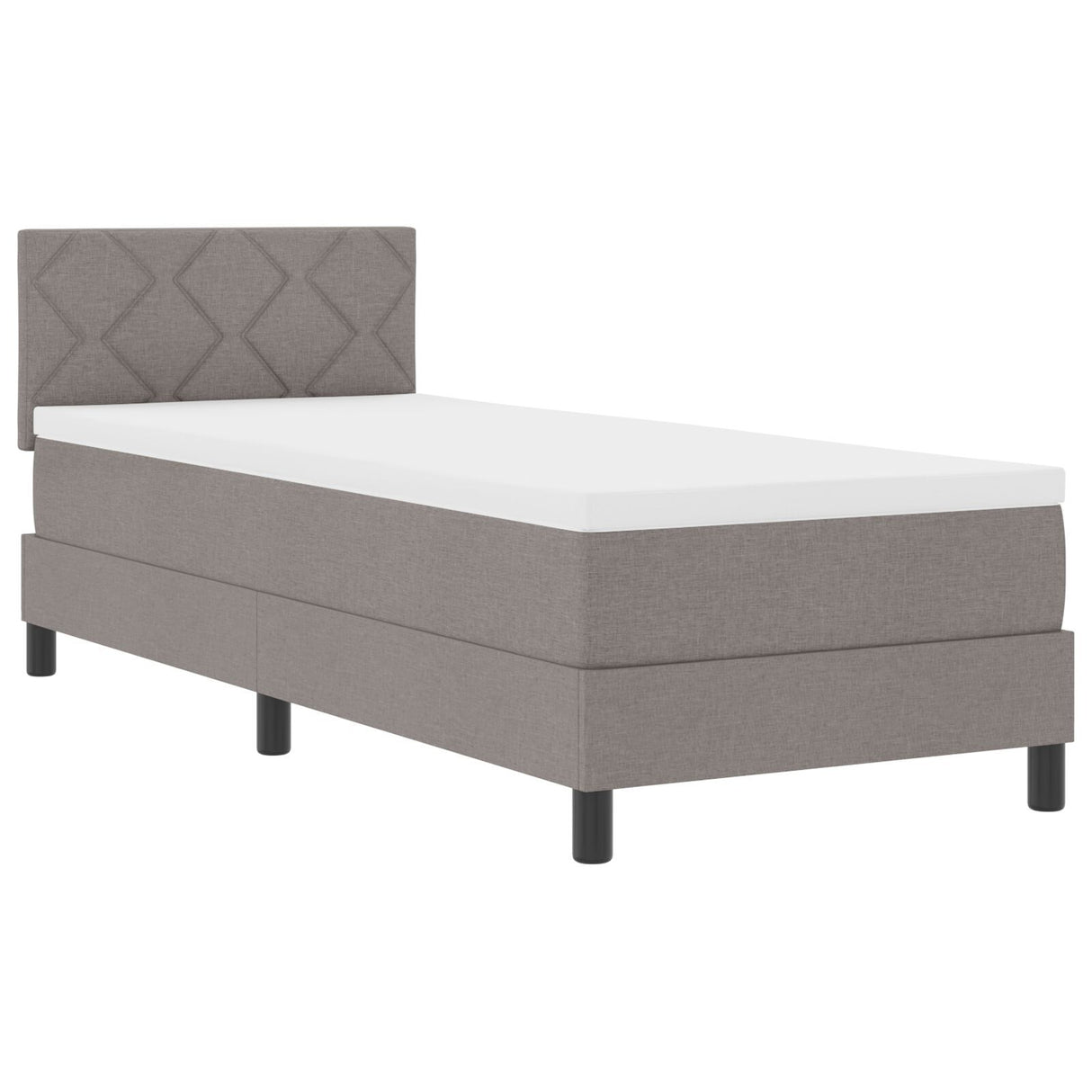 Box Spring Bed With Mattress & Led Taupe 80X200 Cm Fabric