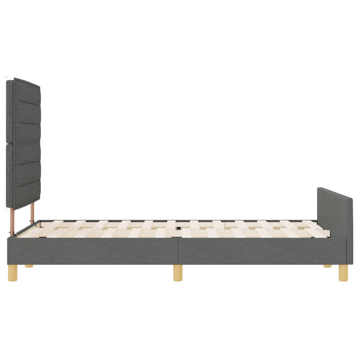 Bed Frame Dark Grey 120X200 Cm Fabric