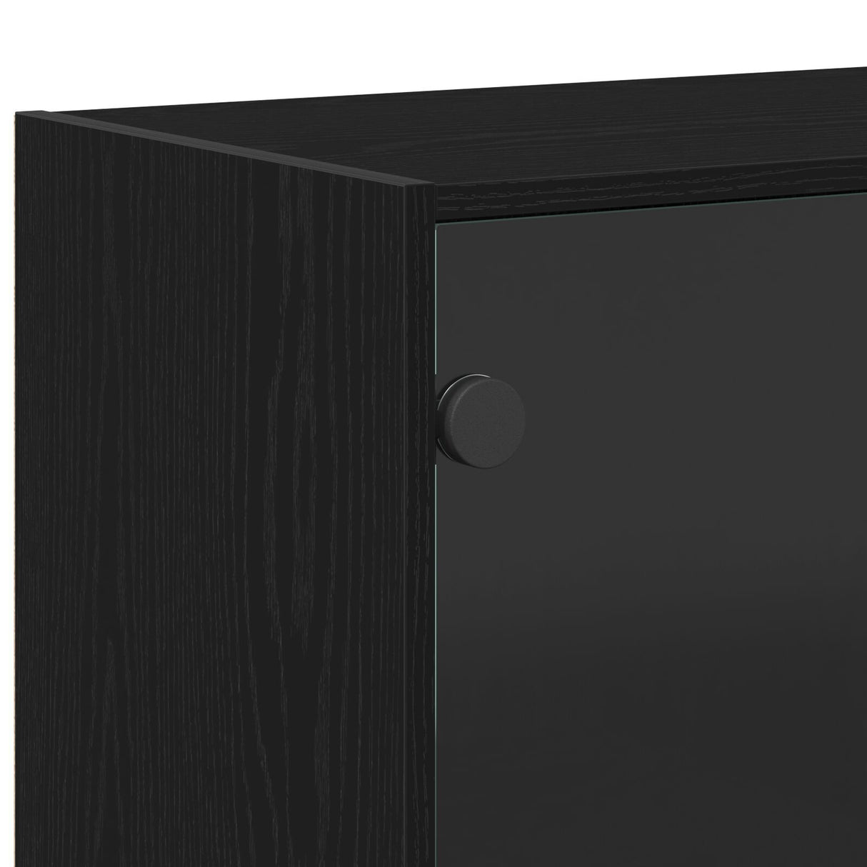 Highboard With Doors Black Oak 68X37X142 Cm Engineered Wood