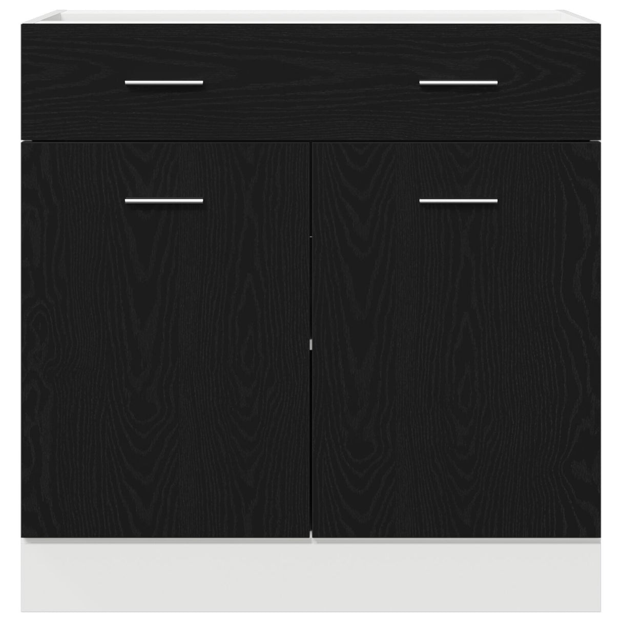 Cabinet With Drawer In Black Oak, 80X46X81.5 Cm, Made Of Engineered Wood