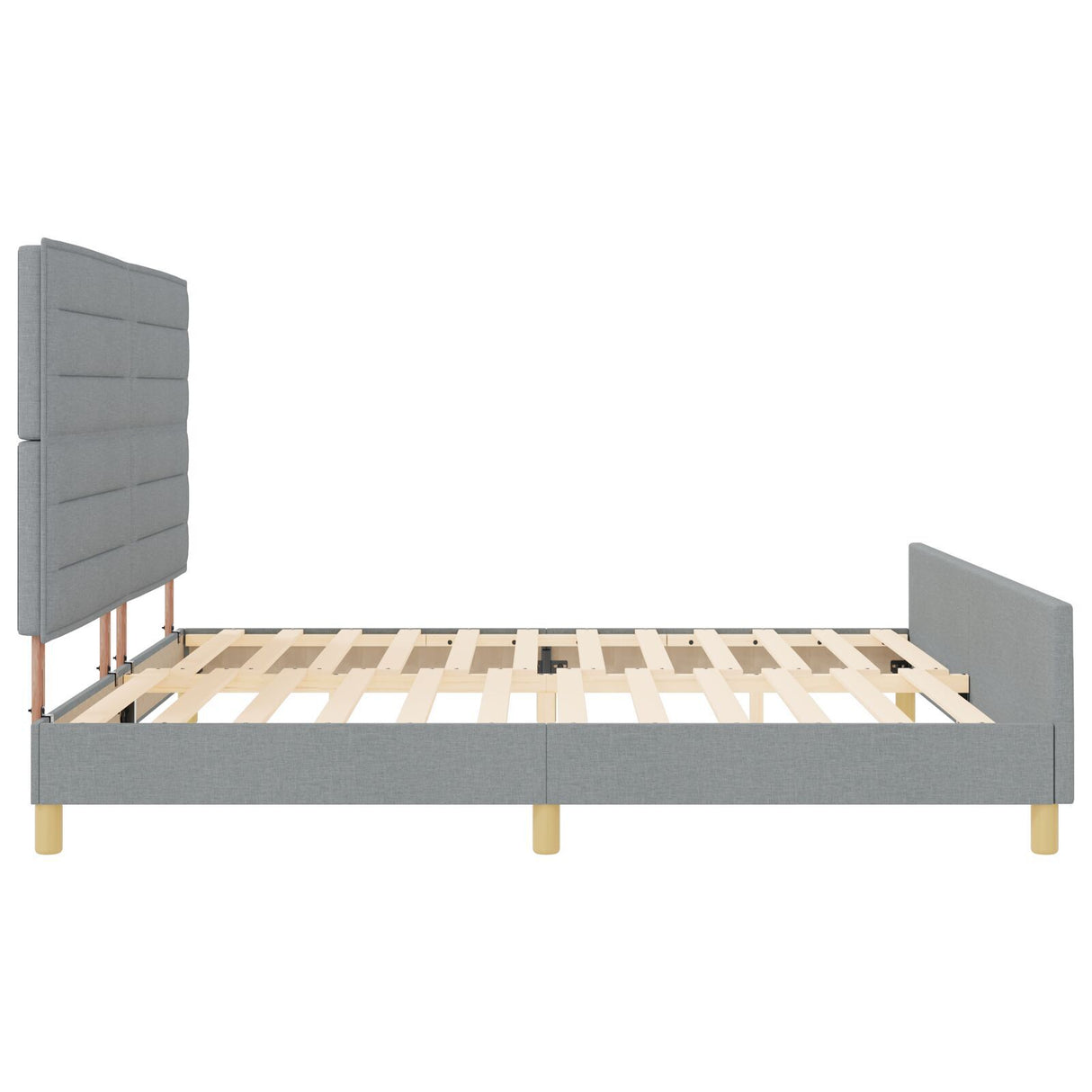 Bed Frame In Light Grey, 200X200 Cm, Fabric