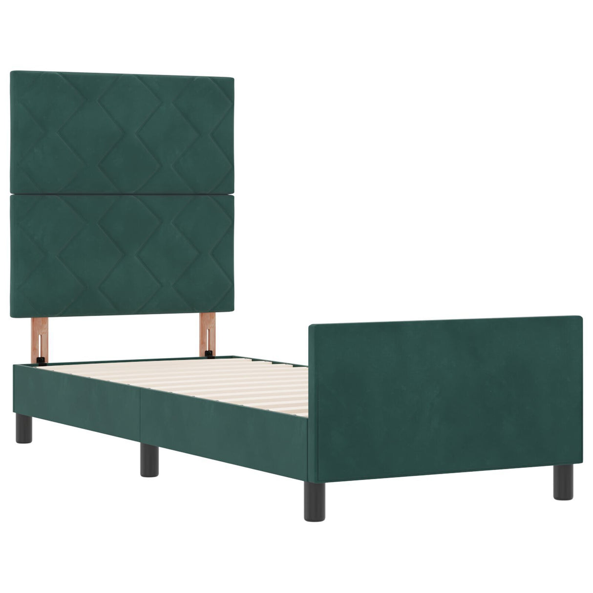 Bed Frame Dark Green 80X200 Cm Velvet