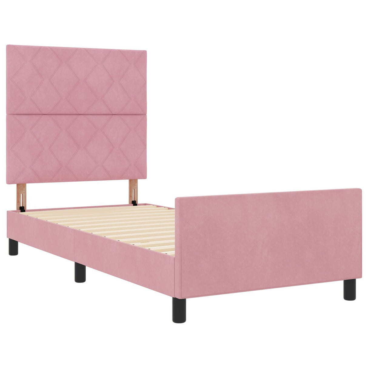 Pink Velvet Bed Frame 100X200 Cm