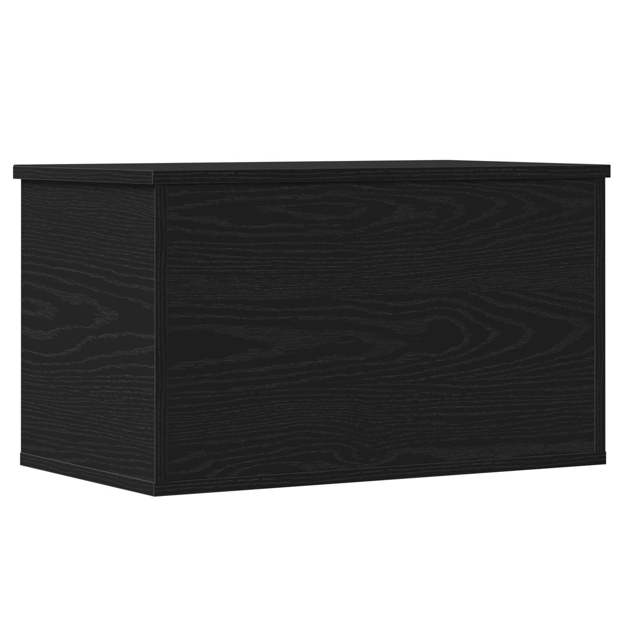 Storage Box With Lid Black Oak 60X35X35 Cm Engineered Wood