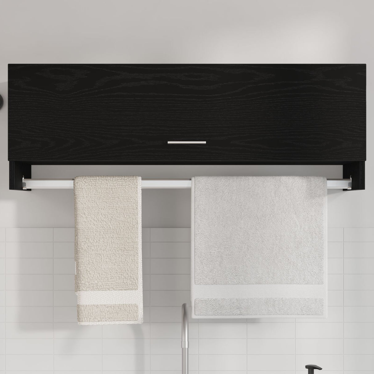 Black Oak Wardrobe - 100X32.5X35 Cm, Made From Engineered Wood