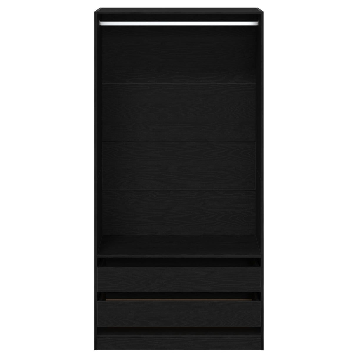 Black Oak Wardrobe - 100X50X200 Cm - Made From Engineered Wood