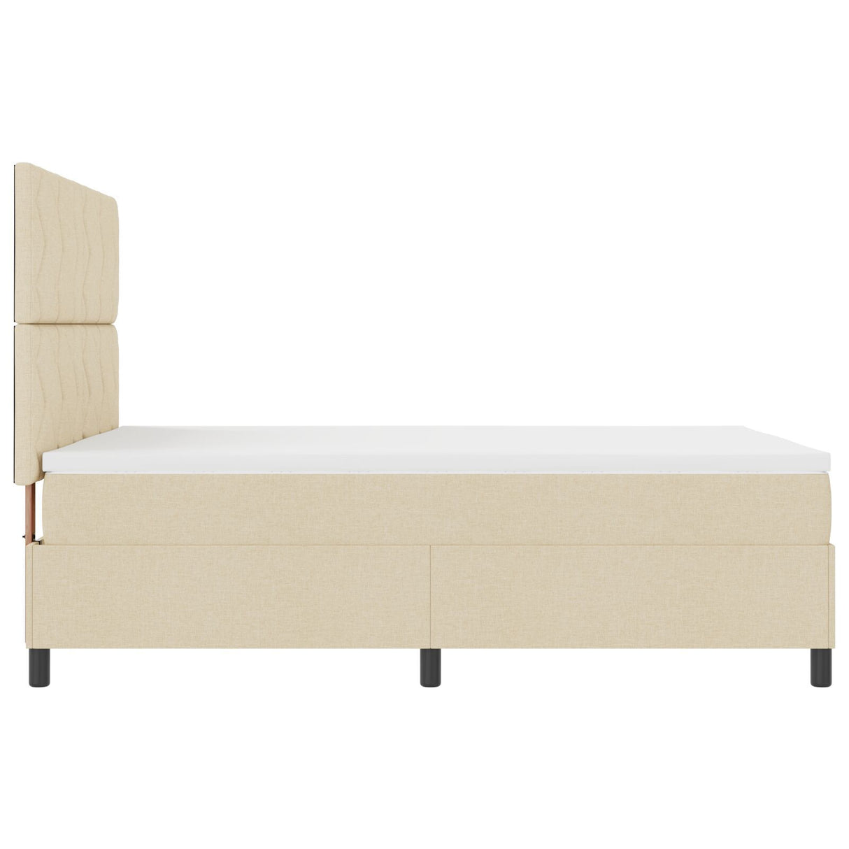 Box Spring Bed With Mattress & Led Cream 140X200 Cm Fabric