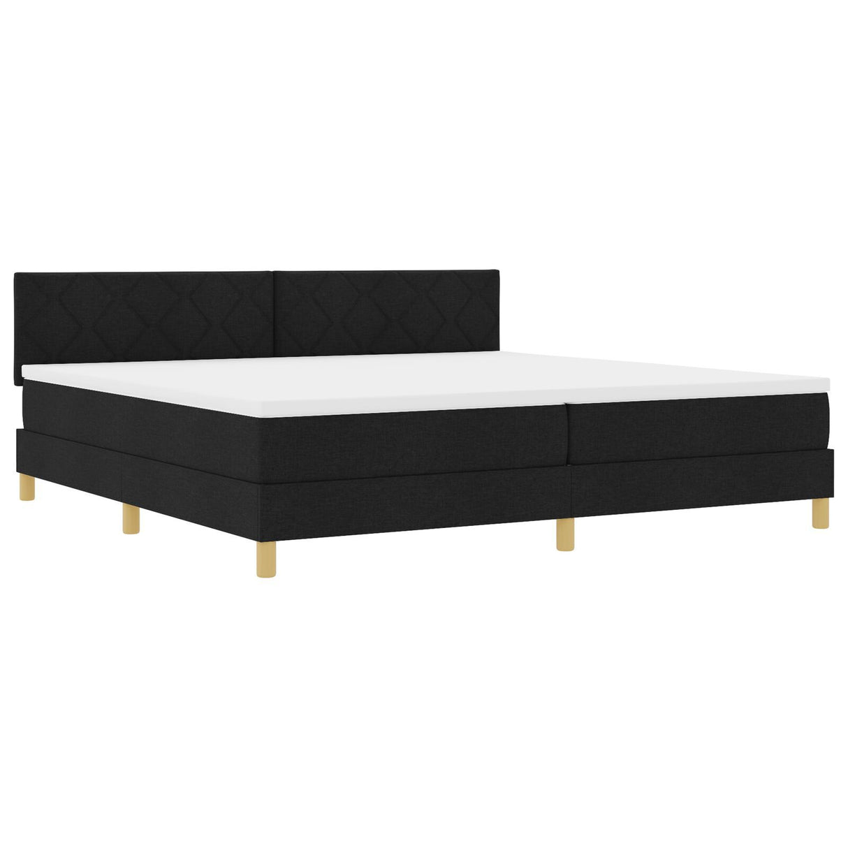 Box Spring Bed With Mattress & Led Black 200X200 Cm Fabric