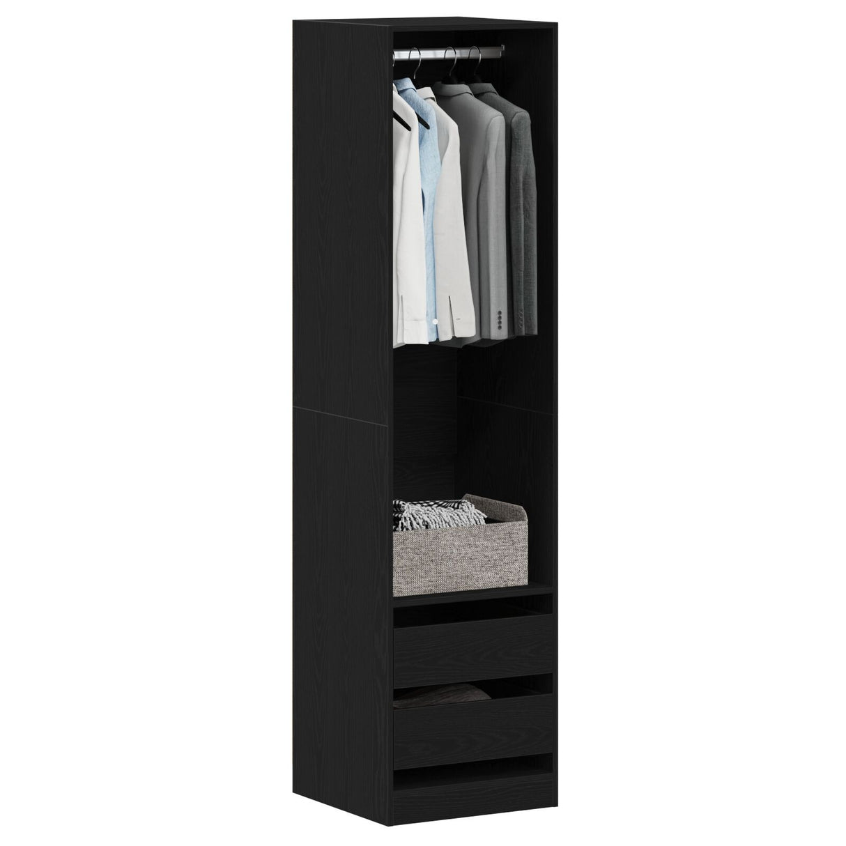 Wardrobe - Black Oak, 50X50X200 Cm, Made Of Engineered Wood