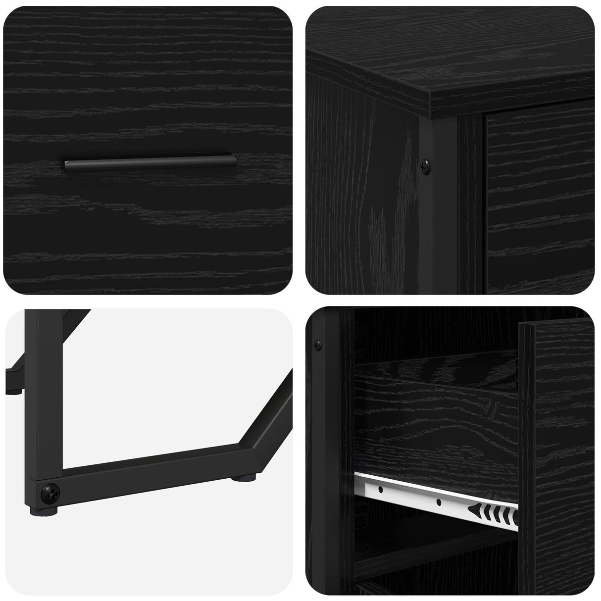 Sideboard Black Oak 97X32.5X74.5 Cm Engineered Wood