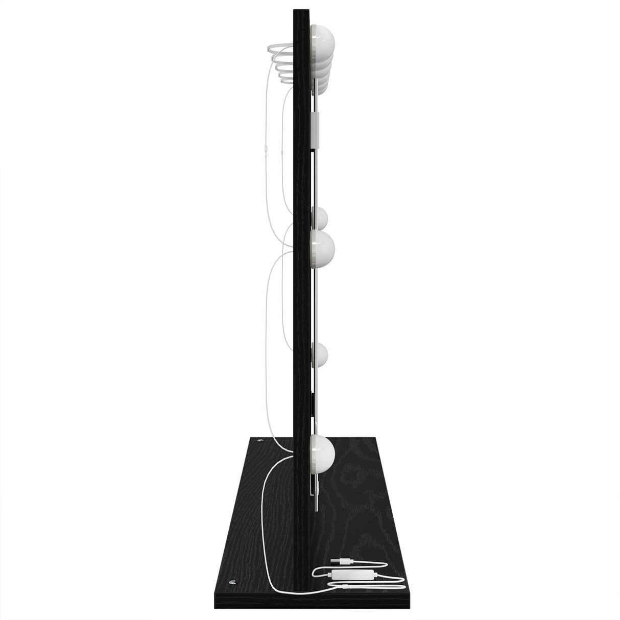 Vanity Mirror With Led Lights Black Oak 80X55X18 Cm